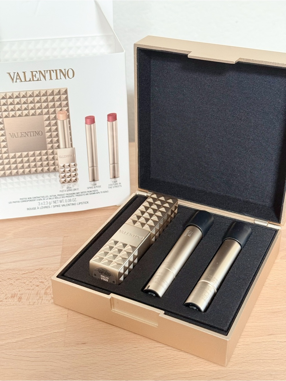 Valentino Spike Valentino Buttery Matte Refillable Lipstick Trio & Clutch